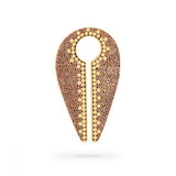Elementals Organics ORG3176 Dew Drops Keyhole Brass Ear Weight with Copper Beading - Price Per 1