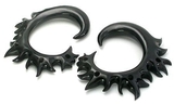 Elementals Organics ORG331-pair Flaming Black Horn Spiral Earrings Body Jewelry - Price Per 2