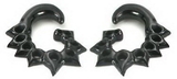 Elementals Organics ORG332-pair Tear Drop Black Horn Spiral Earrings Body Jewelry - Price Per 2