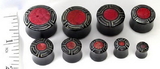 Elementals Organics ORG340 EGYPTIAN with Red Coral Inlay Horn Plug Wholesale Organic Ear Jewelry - Price Per 1