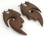Elementals Organics ORG370-pair Tribal Face Silhouette Wood Stirrups Wholesale Organic Body Jewelry - Price Per 2