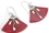Elementals Organics ORG419-pair Red Coral Design # 11 Fan with .925 Sterling Silver Earrings - Price Per 2