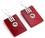 Elementals Organics ORG423-pair Red Coral Rectangle Design # 16 with .925 Sterling Silver with 12 dots - Earrings - Price Per 2