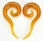 Elementals Organics ORG477 Golden Horn Curvy Spiral Hanger Earrings Body Jewelry 6g - 00g - Price Per 1