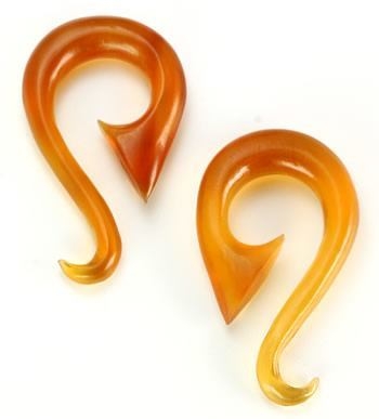 Price Per 1 Elementals Organics Golden Horn DUCKLING Spiral Hanger Earrings Body Jewelry 6g 00g
