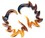 Elementals Organics ORG484-pair GOLDEN FLAMES Horn Spiral Earrings Body Jewelry - Price Per 2