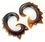 Elementals Organics ORG486-pair SONIC GOLDEN Horn Spiral Earrings Body Jewelry - Price Per 2