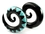 Elementals Organics ORG541-pair Crushed TURQUOISE Stone Inlay on Spiral Horn Organic Body Jewelry - 4mm-10mm - Price Per 2