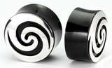 Elementals Organics ORG630 SILVER Spiral Plug Horn Organic Ear Jewelry - Price Per 1