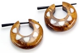 Elementals Organics ORG644-pair Coconut Shell Cheaters CS# 11- Stirrups Natural Body Jewelry - Price Per 2