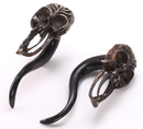 Elementals Organics ORG770 SCARY MASK - BOO!!!  Wholesale Horn Hanger Organic Body Jewelry 2mm - 10mm - Price Per 1