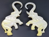 Elementals Organics ORG869-pair Mother of Pearl AFRICAN ELEPHANT Hanger Organic Jewelry - 2mm - 9.5mm - Price Per 2