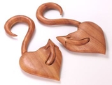 Elementals Organics ORG893 The DEVILS TAIL Red Saba Wood Hanger Earring Organic Body Jewelry - 3mm-12mm - Price Per 1