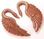 Elementals Organics ORG894 SWAN Red Saba Wood Hanger Earring Organic Body Jewelry - 3mm-12mm - Price Per 1