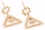 Elementals Organics ORG926-pair 18g GOLD PLATED DOGFUNK Bronze Earrings - Price Per 2