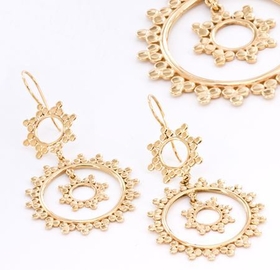 Elementals Organics ORG929-pair 18g GOLD PLATED Circles Earrings - Price Per 2