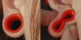 Painful Pleasures P042-a BLACK/BLACK STAR Silicone Flexible Earlets from 10g up to 1" - Price Per 1