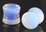 Painful Pleasures P143 10g - 1" Pyrex Glass Celestial OPALITE Blue Solid Ear Plugs - Price Per 1