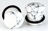 Painful Pleasures P163 Top Hat WHITE PINE STONE Plug with Black Oring - 8g - 9/16" - Price Per 1