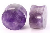 Painful Pleasures P173 Double Flare AMETHYST STONE Plug - 8g - 1" - Price Per 1