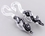 Painful Pleasures P181-pair 6g-2g-0g Transliquid Black/Clear TORNADO DROP Glass Jewelry - Price Per 2