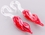 Painful Pleasures P182-pair 6g-2g-0g Transliquid Red/Clear TORNADO DROP Glass Jewelry - Price Per 2