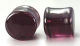 Painful Pleasures P248 FLAT PLUGS Purple Glass - Ear Gauge Jewelry - Price Per 1