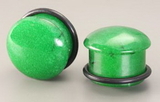 Painful Pleasures P263 Top Hat GREEN STONE Plug with Black Oring - 8g - 1" - Price Per 1