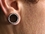 Painful Pleasures P272 BLACK Threaded Tunnels with CZ Rimmed Edge - 4mm - 25mm - Price Per 1