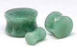 Painful Pleasures P294 GREEN AVENTURINE Stone Double Flare Plugs 10g - 1" - Price Per 1