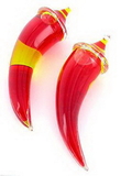 Painful Pleasures P333-pair 0g - 9/16" Transliquid Talons Red/Yellow Liquid Filled Glass Wholesale Body Jewelry - Price Per 2