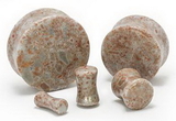 Painful Pleasures P406 SPOT AGATE Stone Double Flare Plugs 10g - 1" - Price Per 1