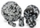 Painful Pleasures P407 OBSIDIAN SNOWFLAKE Stone Double Flare Plugs 10g - 1&quot; - Price Per 1