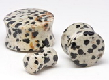 Painful Pleasures P422 JASPER Dalmatian Stone Double Flare Plugs 10g - 1" - Price Per 1