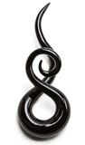 Painful Pleasures P466-pair BLACK Curls and Loops Glass Hanger Style Price Per 2