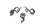 Painful Pleasures P468-pair White n BLACK Curls and Loops Glass Hanger Style Price Per 2