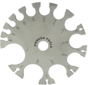 Pierced Tools PT-024-steel-gauge Body Jewelry WHEEL GAUGE - The Original Wheel Gauge From Painful Pleasures
