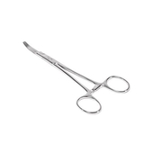 Pierced Tools PT-182 Curved 5.5'' Stainless Steel Kelly Forceps with Flat Tip