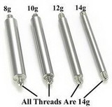 Painful Pleasures RES102-10g-barbell-shaft 10g Replacement Straight Externally Threaded Barbell Shaft