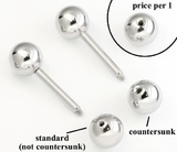 Painful Pleasures RES107-12g-ball 12g Stainless Steel Counter Sunk, Counterbored Balls in Various Sizes - Price Per 1