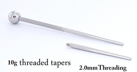 Pierced Tools RES228 10g 1 inch Threaded Taper with 2.0mm Threading