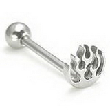 Painful Pleasures UB110 14g 5/8'' Steel Casted Flame Straight Barbell