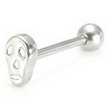 Painful Pleasures UB114 14g 5/8'' Steel Casted Stretched Skull Straight Barbell