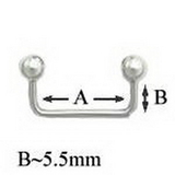 Painful Pleasures UB180 12g 90° Stainless Steel Surface Barbell