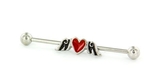 Painful Pleasures UB191 14g 1.5'' Winged Heart Industrial Barbell