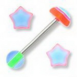 Painful Pleasures UB234-deal10 14g 5/8'' Acrylic Funky Mix Straight Barbells - Price Per 10