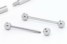 Painful Pleasures UB332 14g E-Z Piercing Straight Barbell Step-Down Threaded Barbell