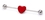 Painful Pleasures UB338 16g 1 3/8'' Heart Industrial Barbell