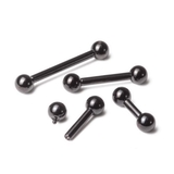 Painful Pleasures UB358 12g Black PVD Coated Steel Internal Straight Barbell - 1/4" to 3/4"