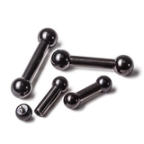 Painful Pleasures UB362 4g Black PVD Coated Steel Internal Straight Barbell - 1/2" to 1''
